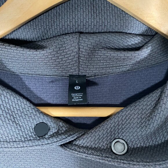 Lululemon Shift Stitch Pullover Hoodie Gray / Black mens size Large - Picture 4 of 7